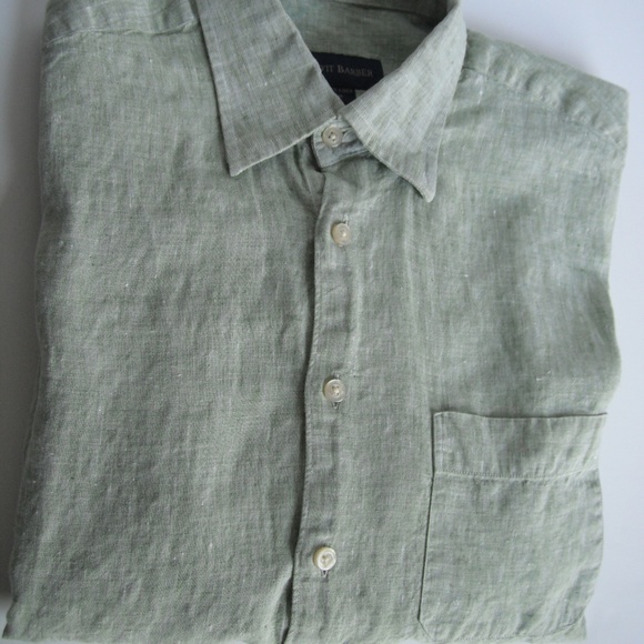 Scott Barber Long Sleeve Shirt 100% Linen PRE-OWNE - Picture 4 of 6